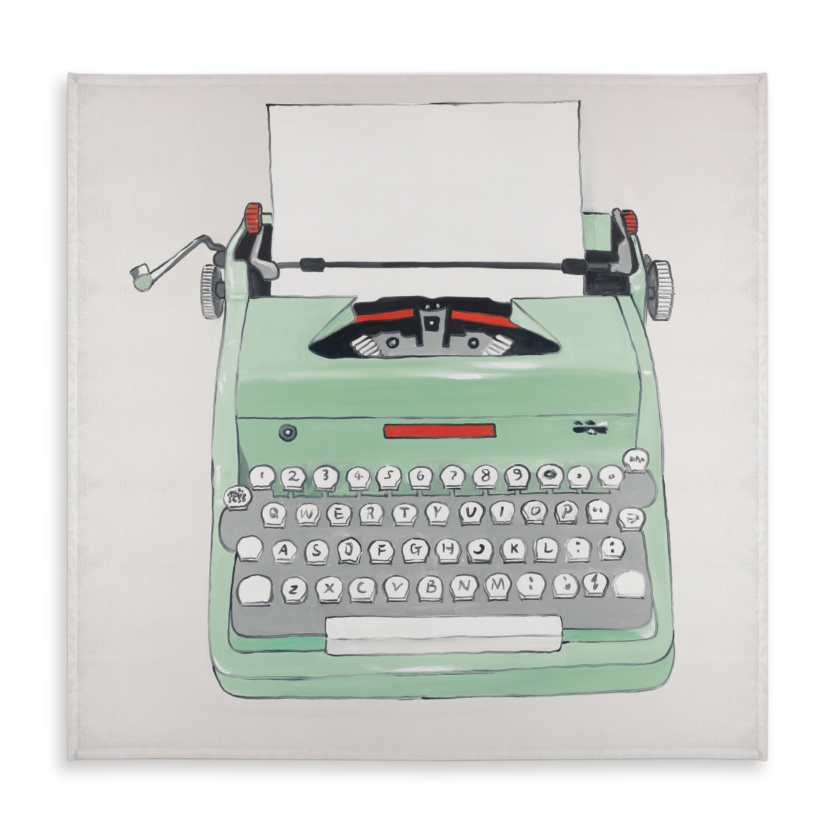 Picture of Begin Home Decor C1TC585889Q5Z7 58 x 58 in. Mint Typewriter Retro Office Tablecloth - Indoor & Outdoor Decor