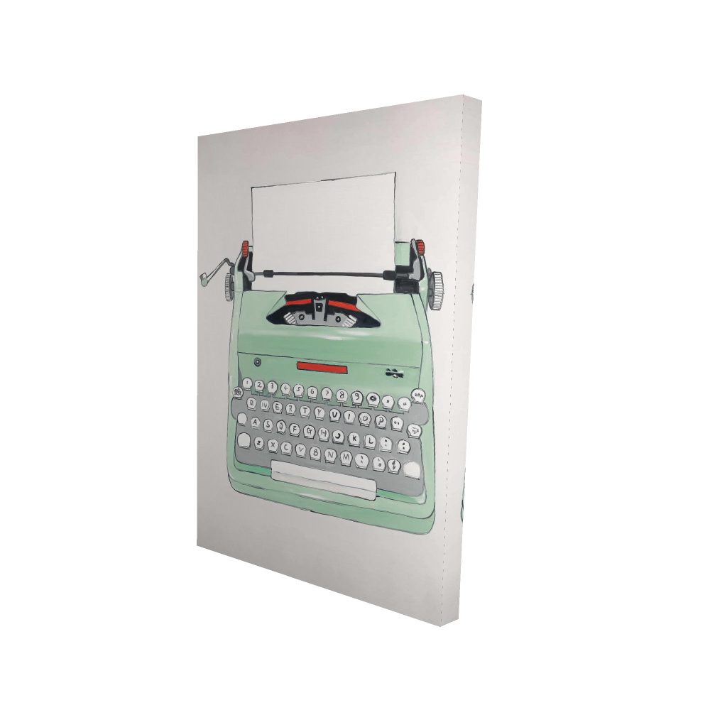 2080-3624-MI72-1 24 x 36 in. Mint Typewriter - Neo Mint Canvas for Stylish Home Decor