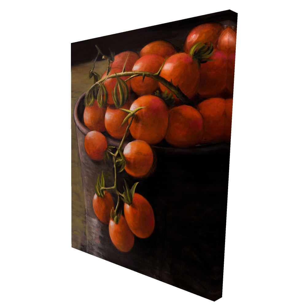 2080-4836-GA56 36 x 48 in. Bucket of Cherry Tomatoes - Still Life Canvas for Home Decor