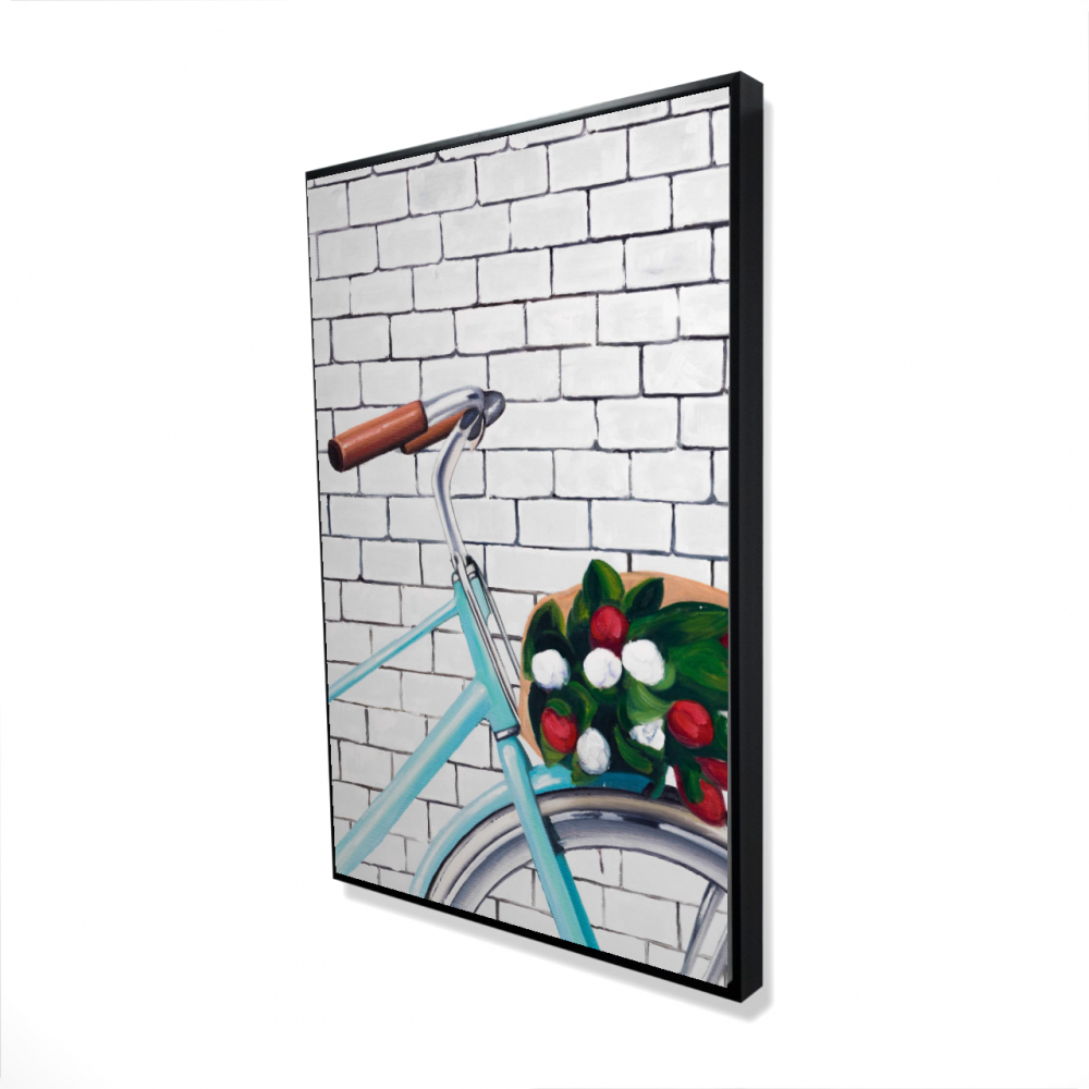 2081-3624-TR34 24 x 36 in. Bicycle with a Bouquet of Tulips - Vintage Flowers Canvas Art