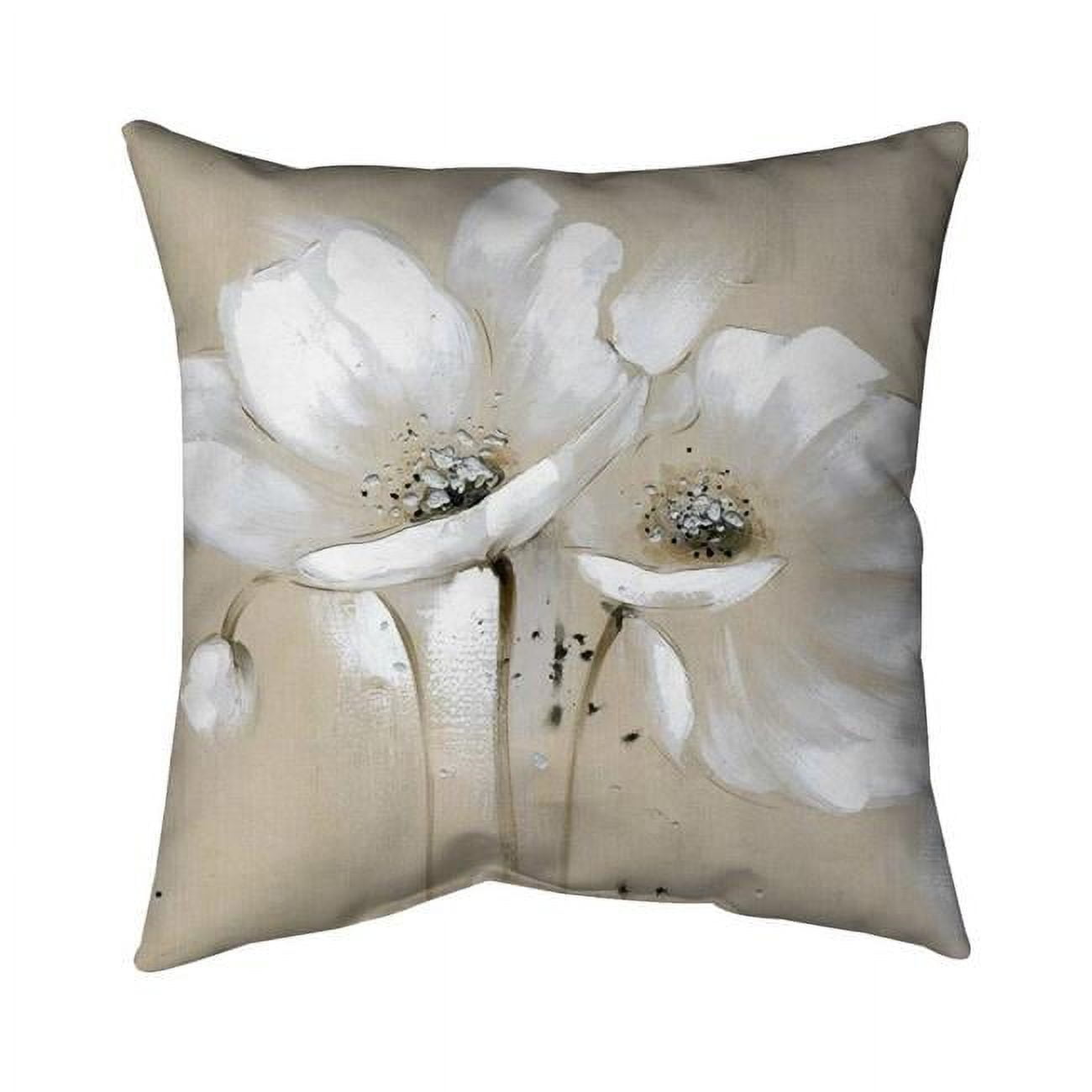 20 x 20 in. White Abstract Wild Flowers-Double Sided Print Indoor Pillow