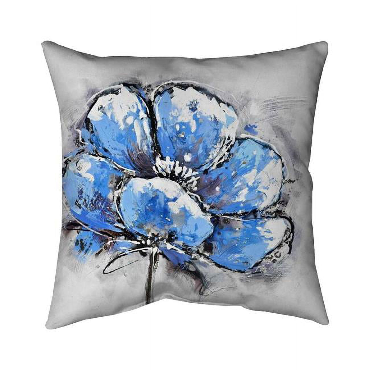 20 x 20 in. Abstract Blue Petals-Double Sided Print Indoor Pillow