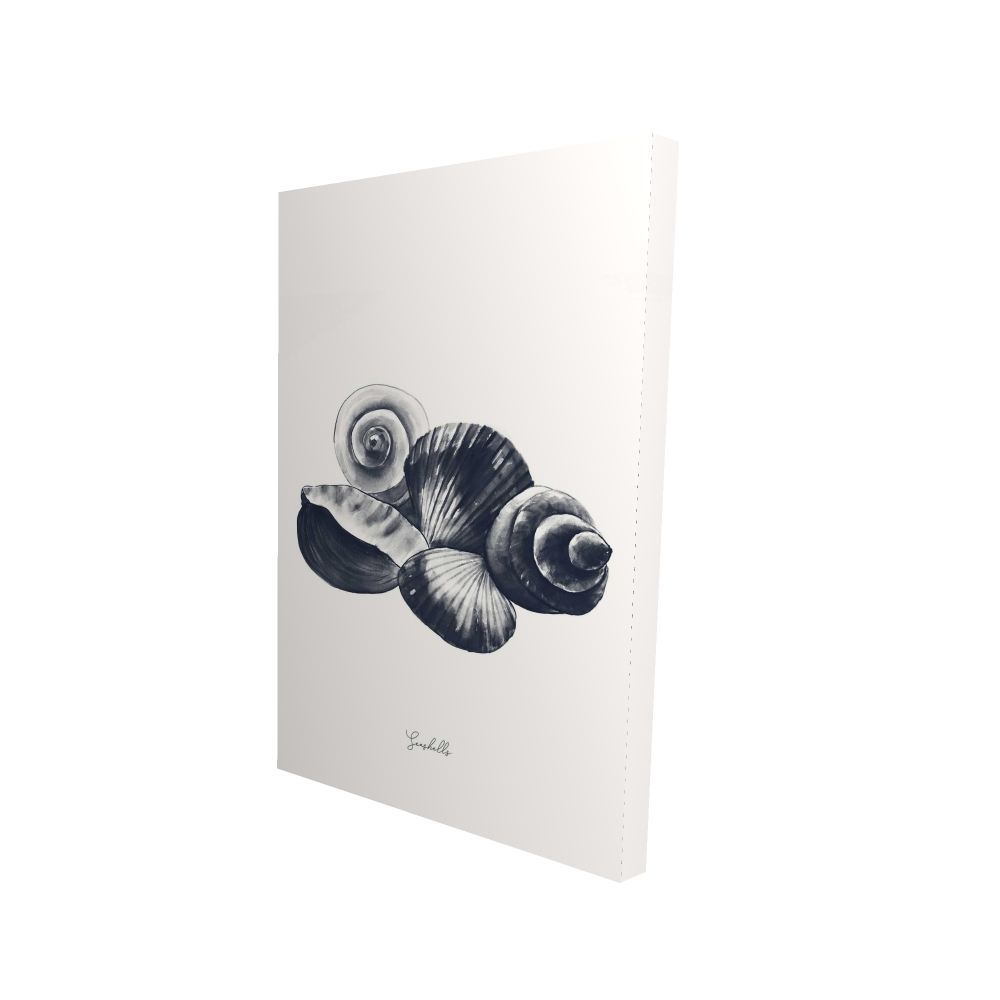 2080-3624-CO129-1 24 x 36 in. Blue Seaside Shells - Coastal Canvas Bathroom Decor - Home Art