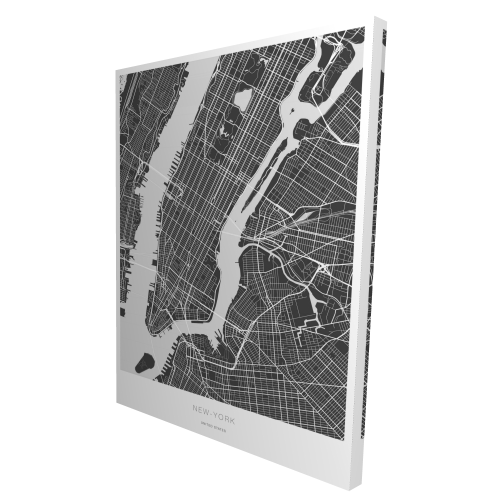 2080-4836-TV16-1 36 x 48 in.   York Graphic Map - Man Cave Blueprints Canvas Decor