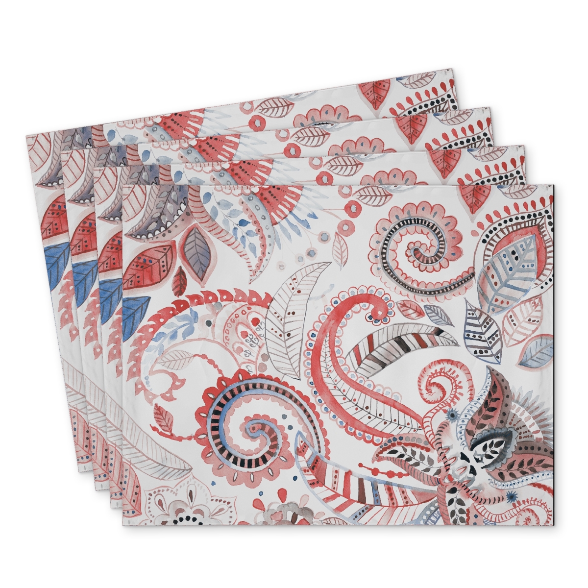 Picture of Begin Home Decor C4PP1418GS67X2 14 x 18 in. Paisley Pattern Polyester Placemat - Stylish Home Decor - Set of 4