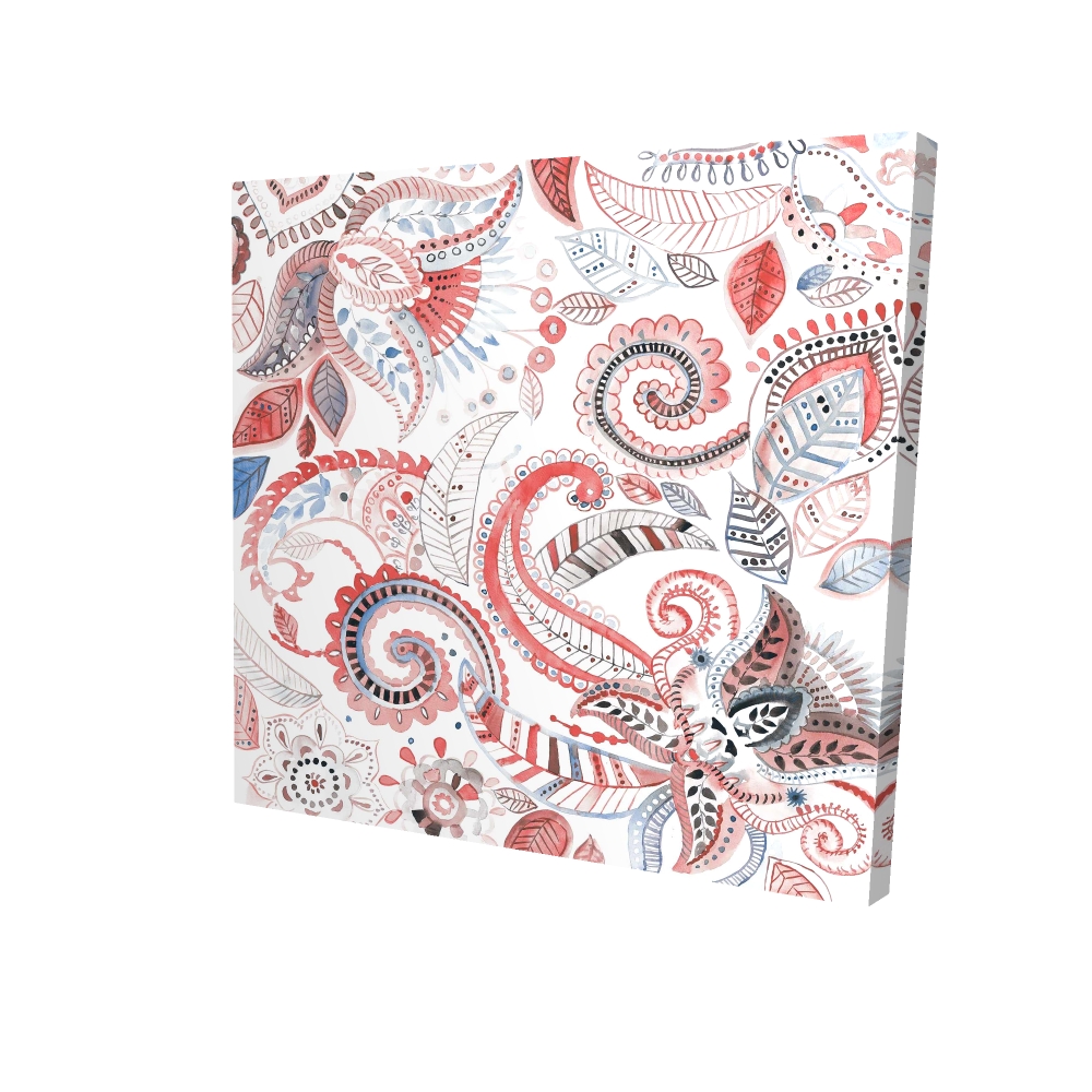 2080-3636-PA3-1 36 x 36 in. Paisley Pattern Blue Bedroom Canvas - Home Decor Accent