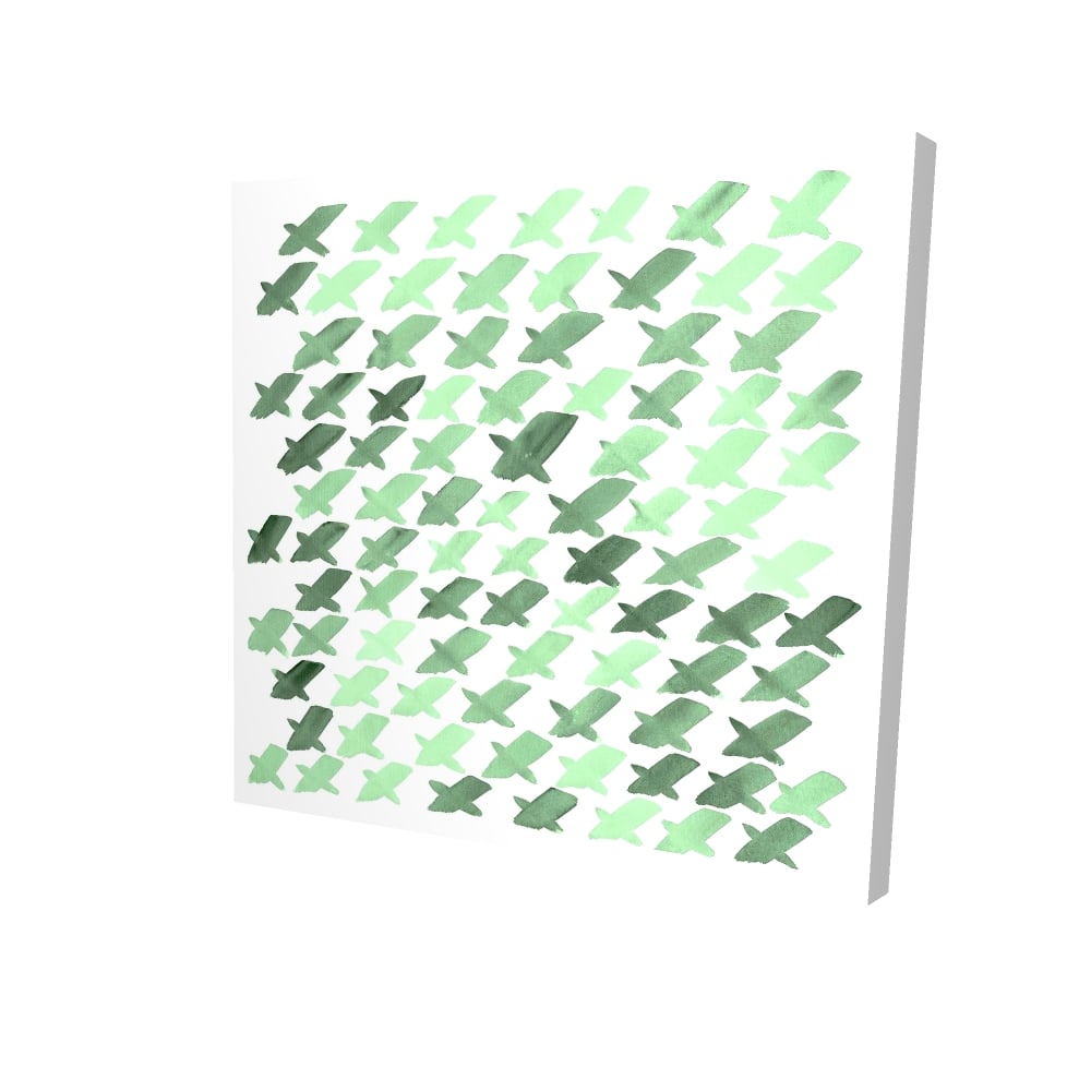 2080-0808-AB70-2 8 x 8 in. Green Pattern X Abstract Minimalist Canvas - Home Decor Art