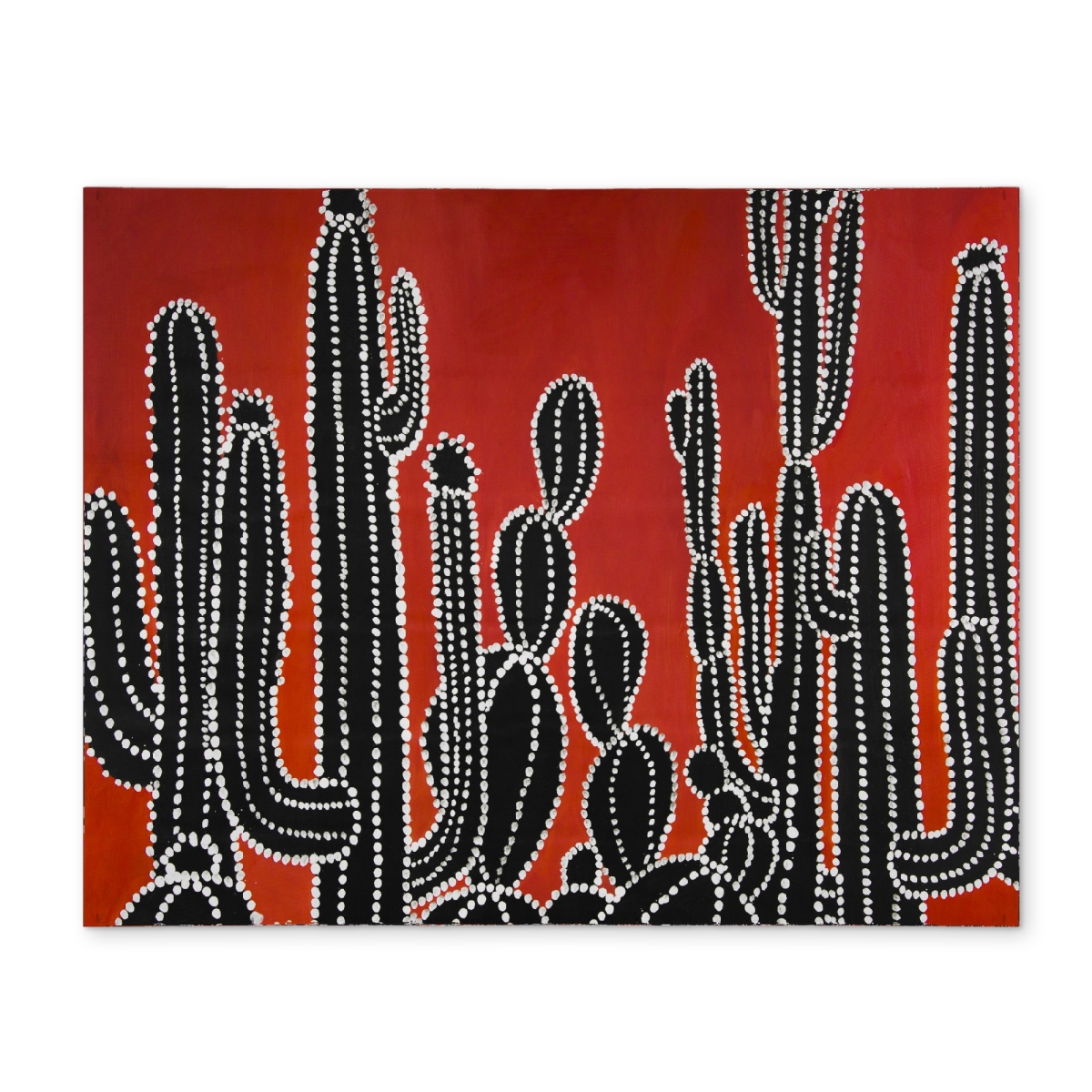 Picture of Begin Home Decor CPPM1418I7FP83 14 x 18 in. Retro Botanical Black Cactus Placemat - Home Decor Polyester