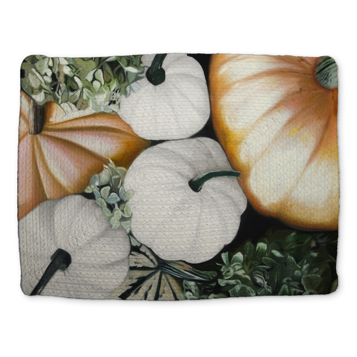 Picture of Begin Home Decor CBPM1418W6V5FA 14 x 18 in. Fall Pumpkins Rustic Braided Polyester Placemat - Home Decor