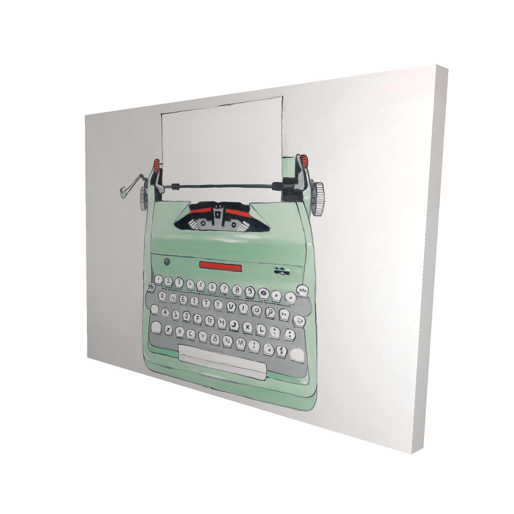 2080-3648-MI72-1 36 x 48 in. Mint Typewriter Canvas Art - Unique Home Decor Accent