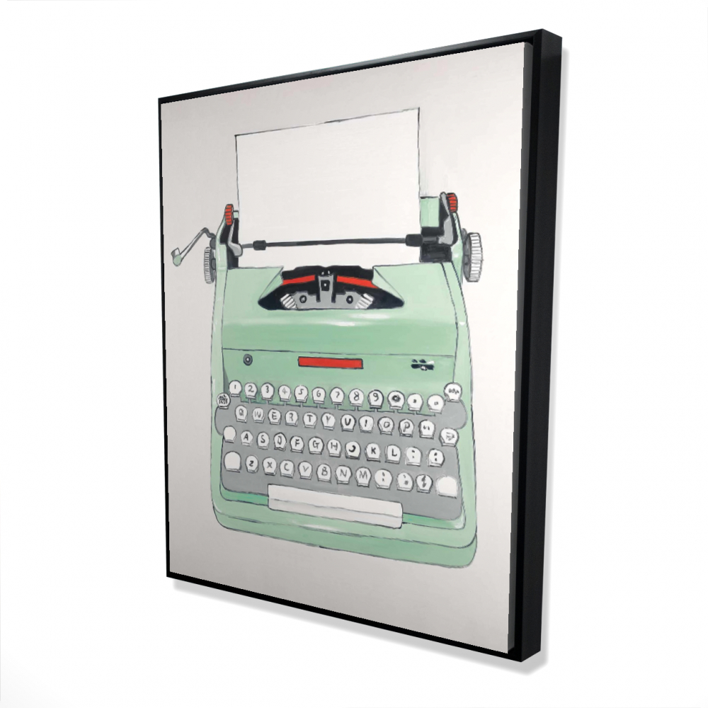 2081-6048-MI72-1 48 x 60 in. Mint Typewriter - Framed Canvas Office Decor for Home