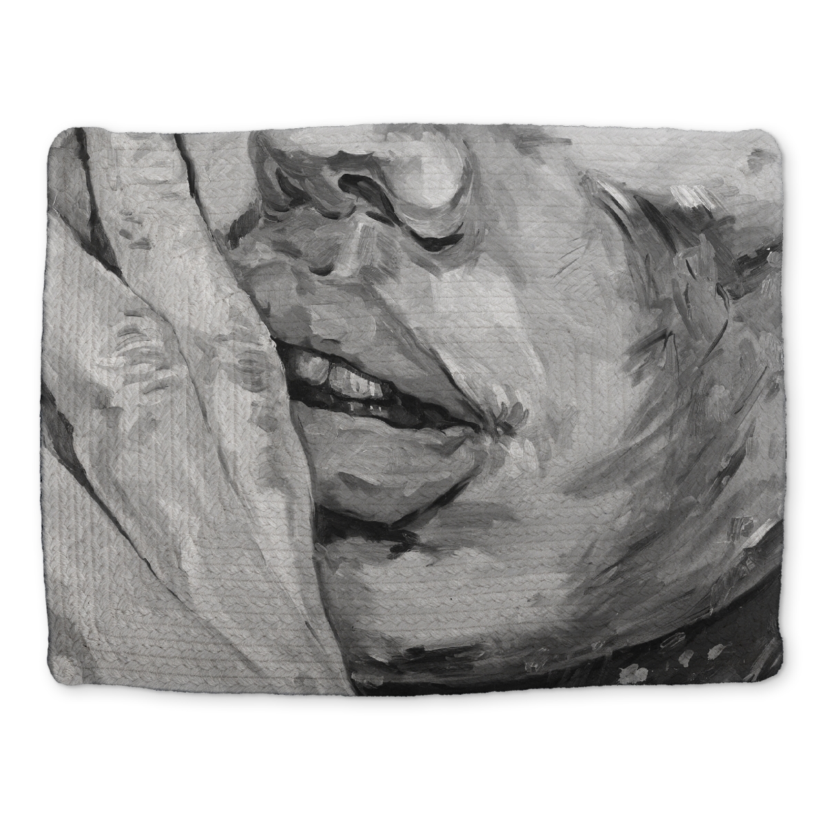 Picture of Begin Home Decor CBPM1418VWNX1B 14 x 18 in. Luscious Lips Gray Monochrome Braided Polyester Placemat