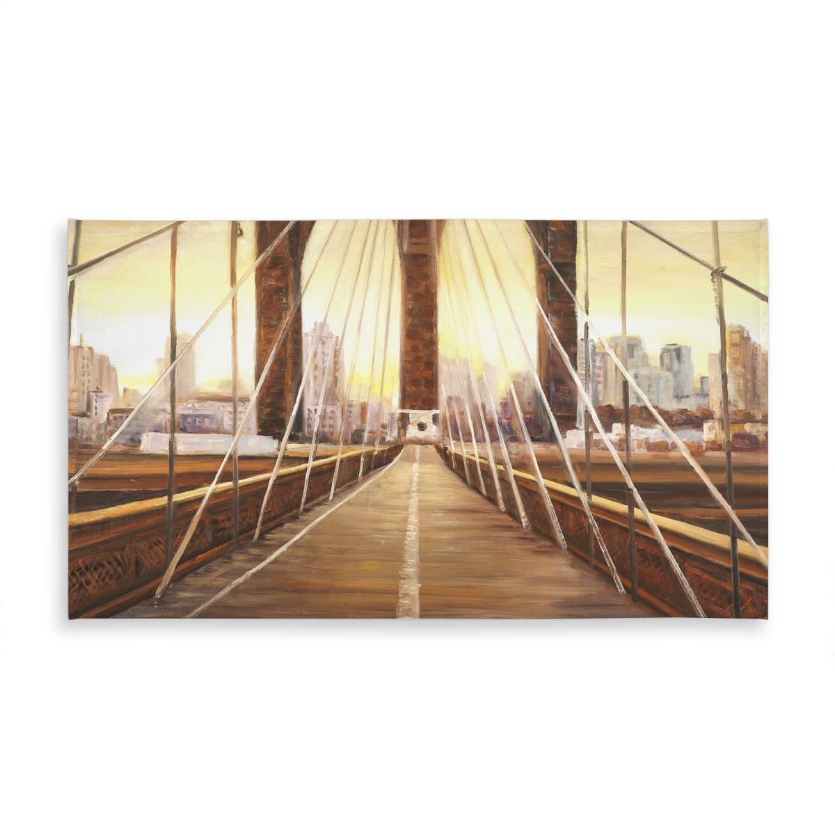 Picture of Begin Home Decor C1TCLRGEOSUK25 58 x 102 in. Sunset on Brooklyn Bridge Tablecloth - Indoor & Outdoor Decor