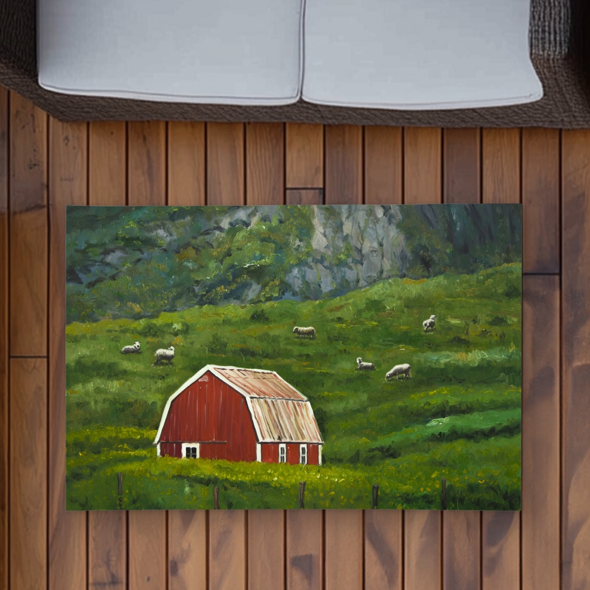 C1ROAR2358ON1T 2 x 3 ft. Life in the Countryside - Rustic Livingroom Outdoor Area Rug - Rectangle