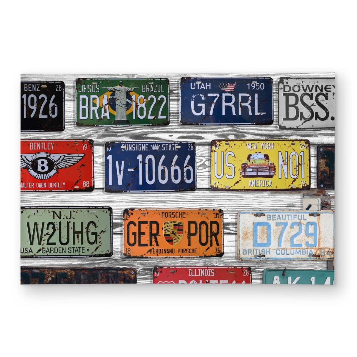 C1ROAR46GF3RXT 4 x 6 ft. Number Plates - Typo & Symbols Man Cave Outdoor Area Rug - Rectangle