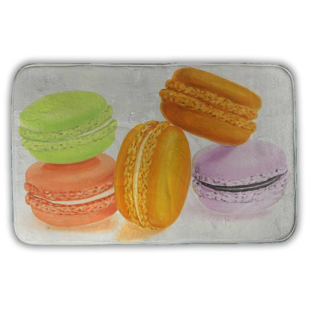 5930-2134-GA64 21 x 34 in. Orange Hyperrealist Kitchen Bath Mat - Small Bites of Macaroons