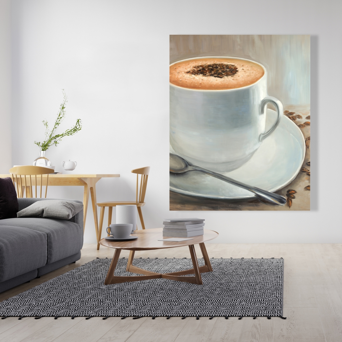 C1RC4860UVJYC1 48 x 60 in. Cappuccino Time - Brown Kitchen Canvas for Home Decor