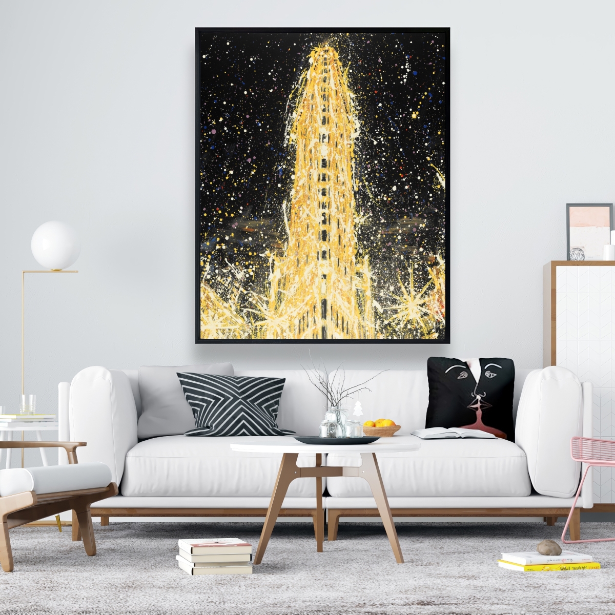 C1FC4860UXCQYC 48 x 60 in. Abstract Flatiron Building Canvas - Bedroom Decor Art Print