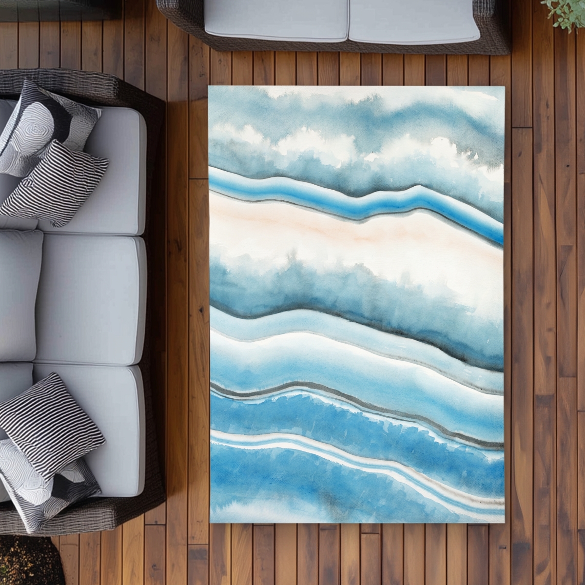 C1ROAR465GFK0S 4 x 6 ft. Textured Geode Outdoor Area Rug - Abstract Home Decor - Rectangle