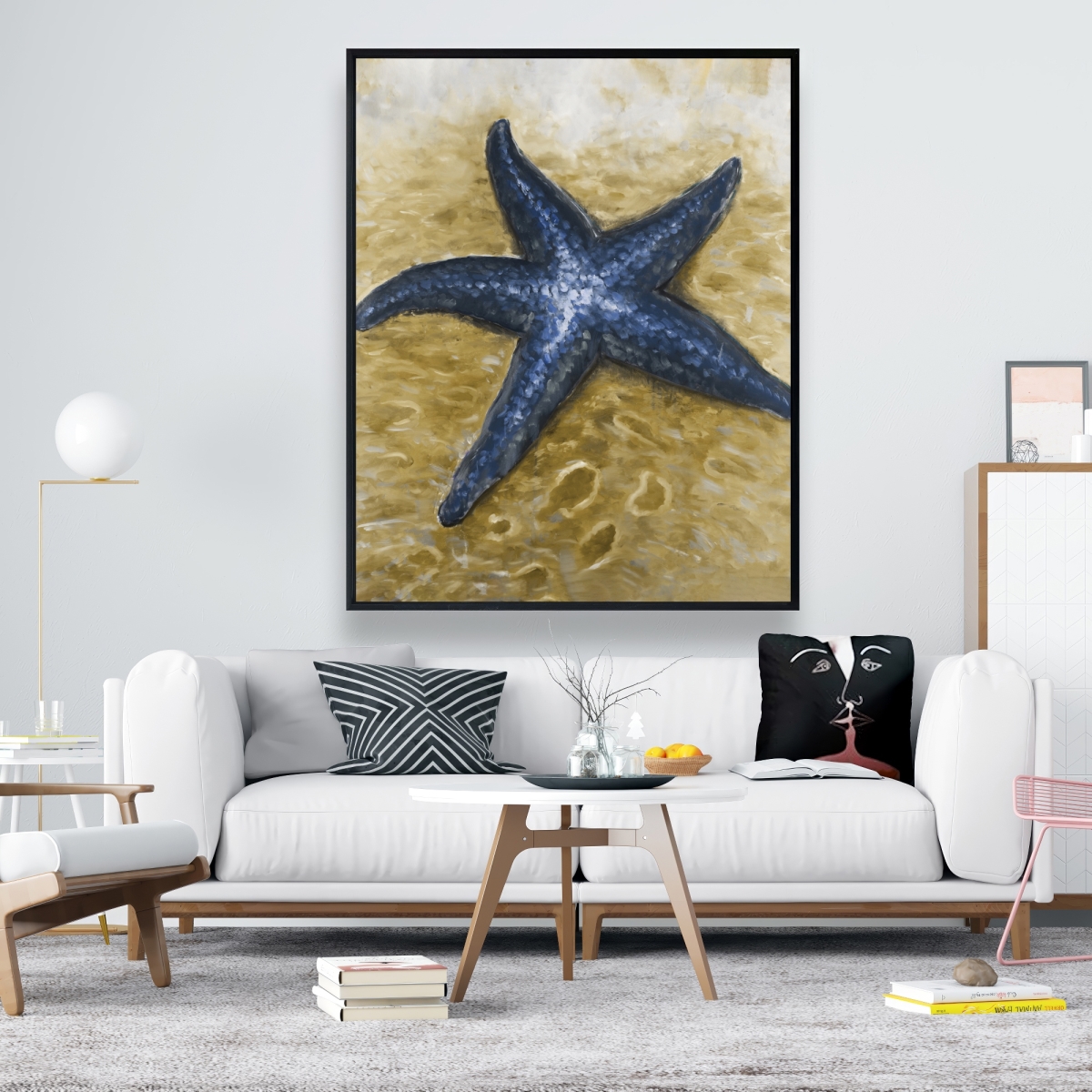 C1FC4860RNRVOM 48 x 60 in. Beautiful Starfish Framed Canvas - Coastal Home Decor Art