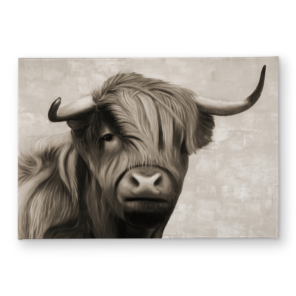 CODM1724YLAN18 17 x 24 in. Highland Cattle Sepia Door Mat - Rustic Home Decor Indoor Outdoor