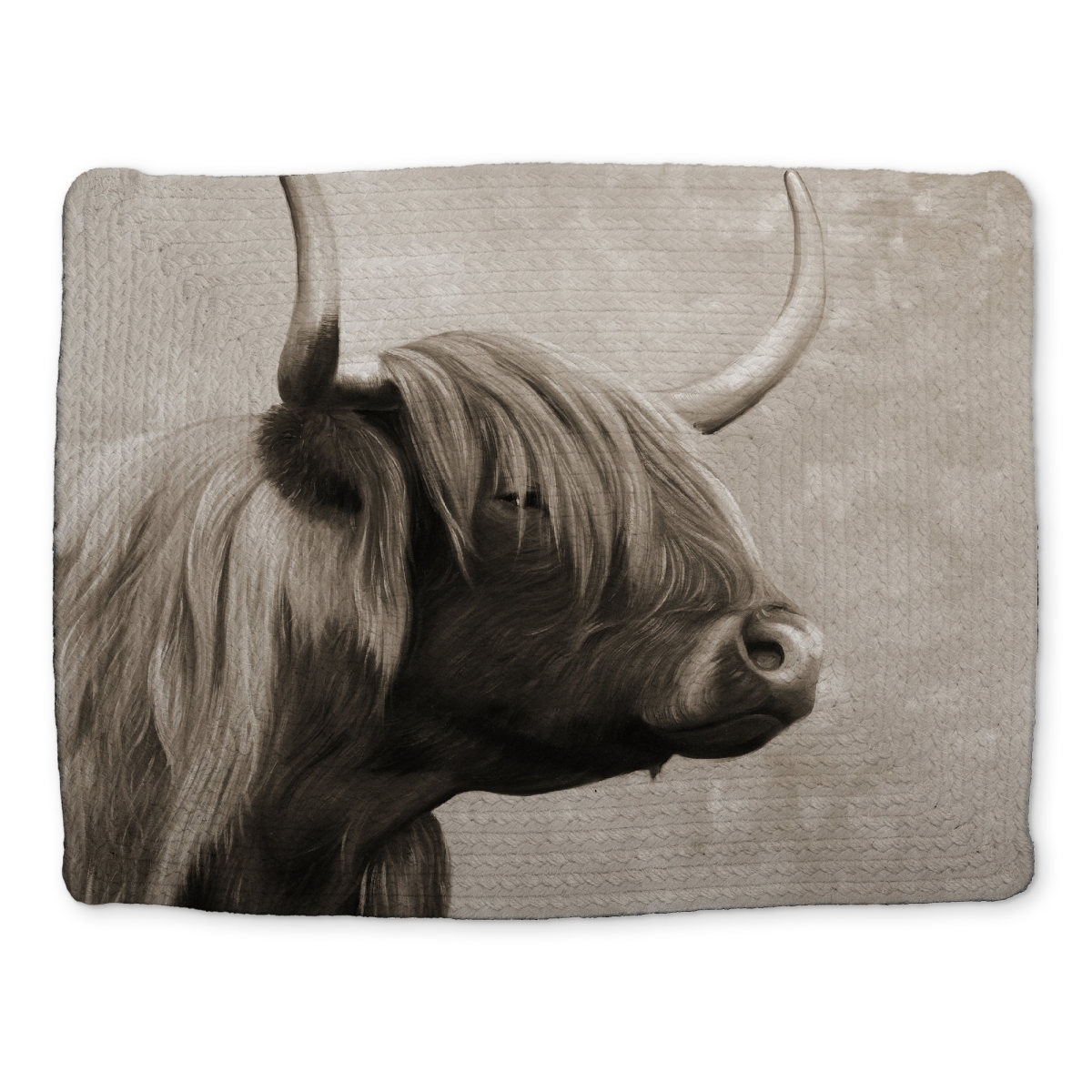 Picture of Begin Home Decor CBPM14180S4HU4 14 x 18 in. Beige Farm Animal Placemat - Beautiful Highland Cattle Decor