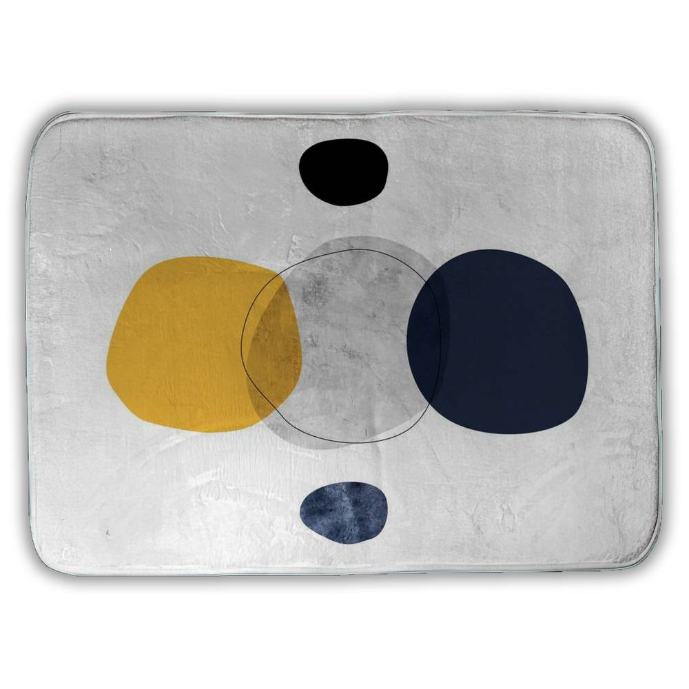 5930-2417-AB111 17 x 24 in. Modern Blue Bath Mat - Spheres Design for Home Decor