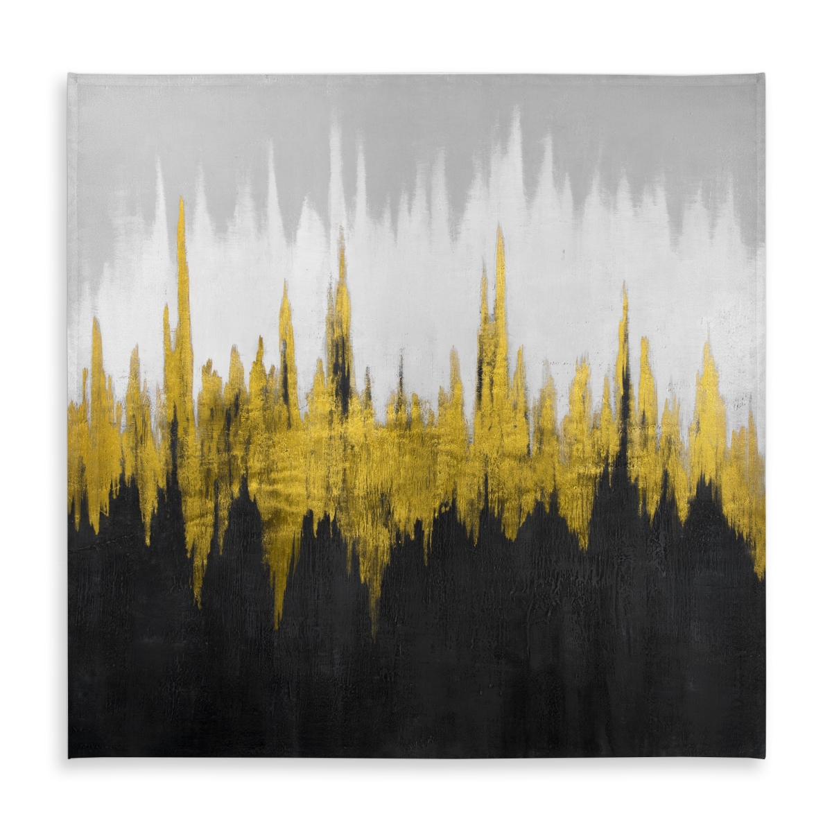 Picture of Begin Home Decor C1TC5858S3ZL1D 58 x 58 in. Gray Minimalist Tablecloth - Golden Zigzag Indoor & Outdoor Decor