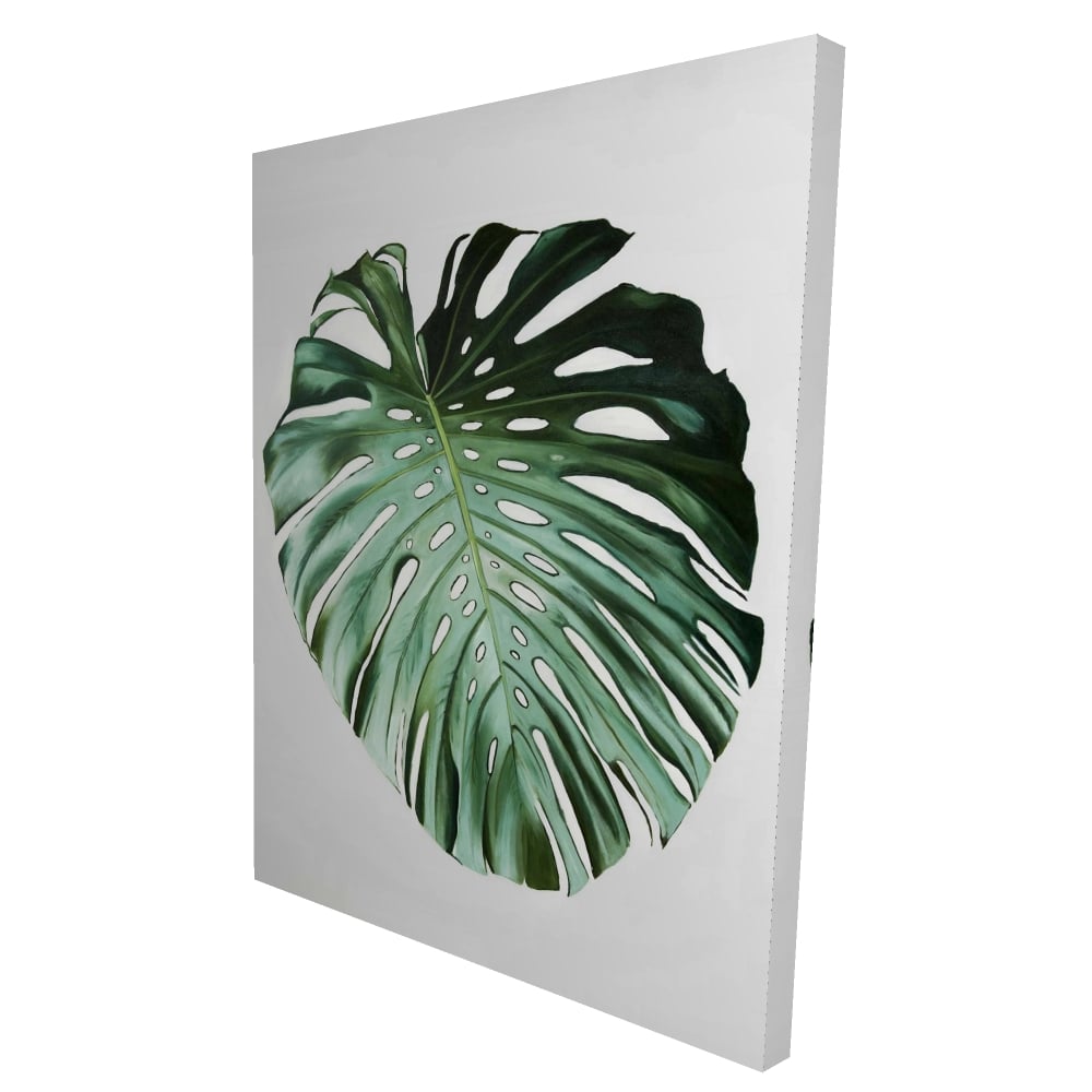 2080-4836-FL357 36 x 48 in. Monstera Leaf - Exotic Botanical Canvas for Home Decor