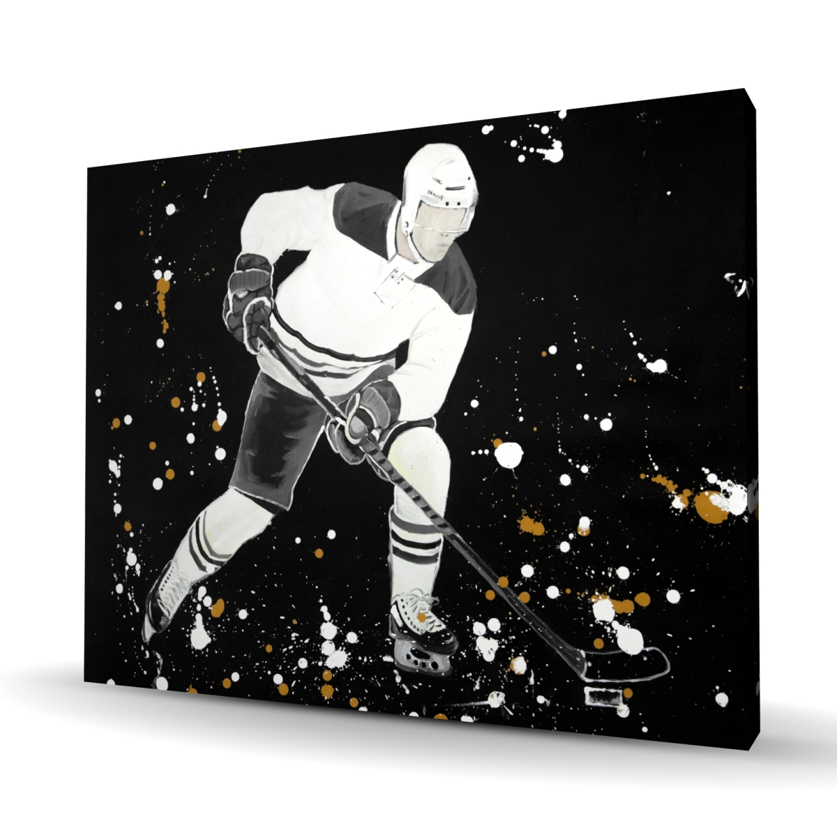 C1RC4860ENV34C 48 x 60 in. Hockey Player in Action - Man Cave Canvas Home Decor
