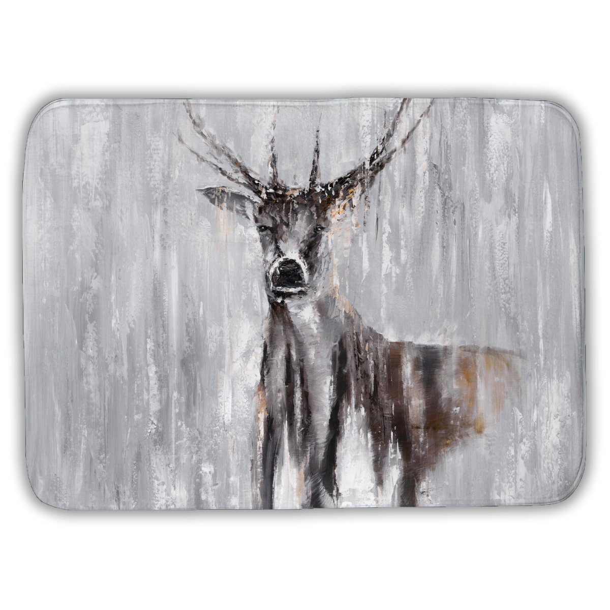 C1BM1724PY1J9P 17 x 24 in. Abstract Deer in the Forest - Rustic Bath Mat for Home Decor