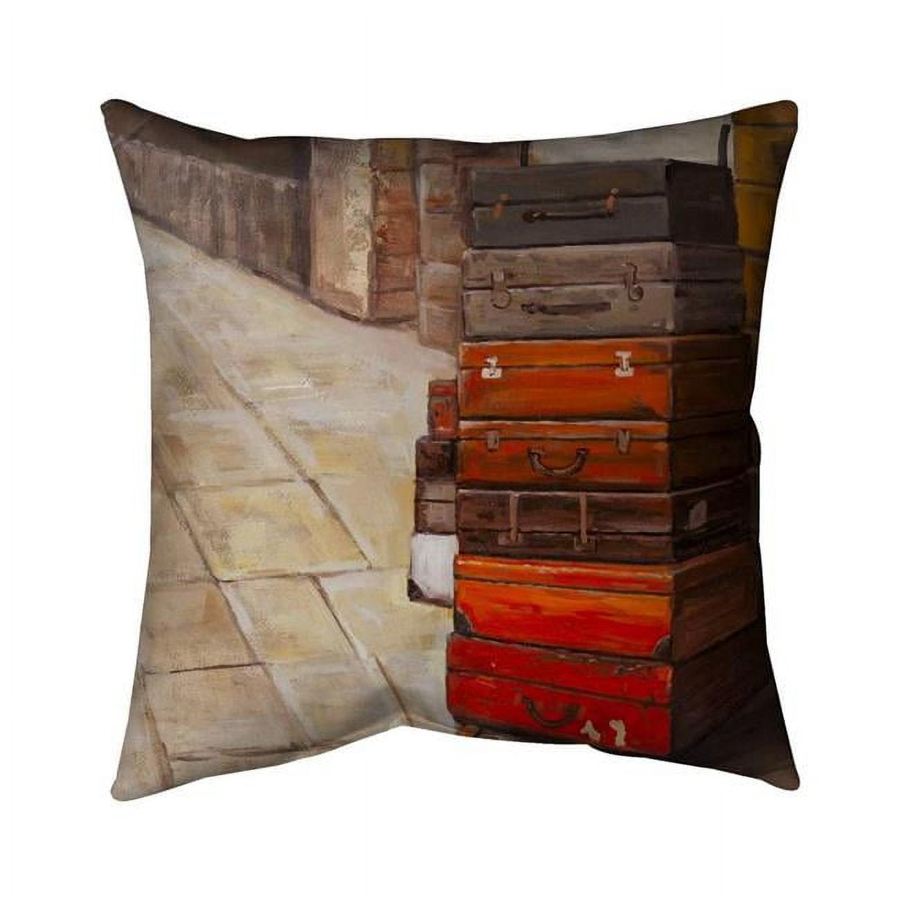 20 x 20 in. Old Traveling Suitcases-Double Sided Print Indoor Pillow