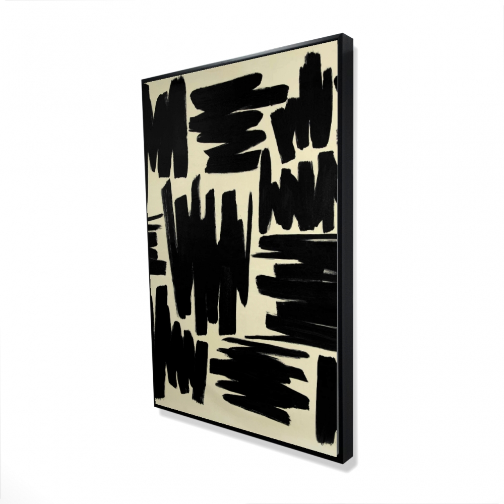 2081-3624-AB113 24 x 36 in. Deconstructed Stripes - Abstract Man Cave Framed Canvas Art