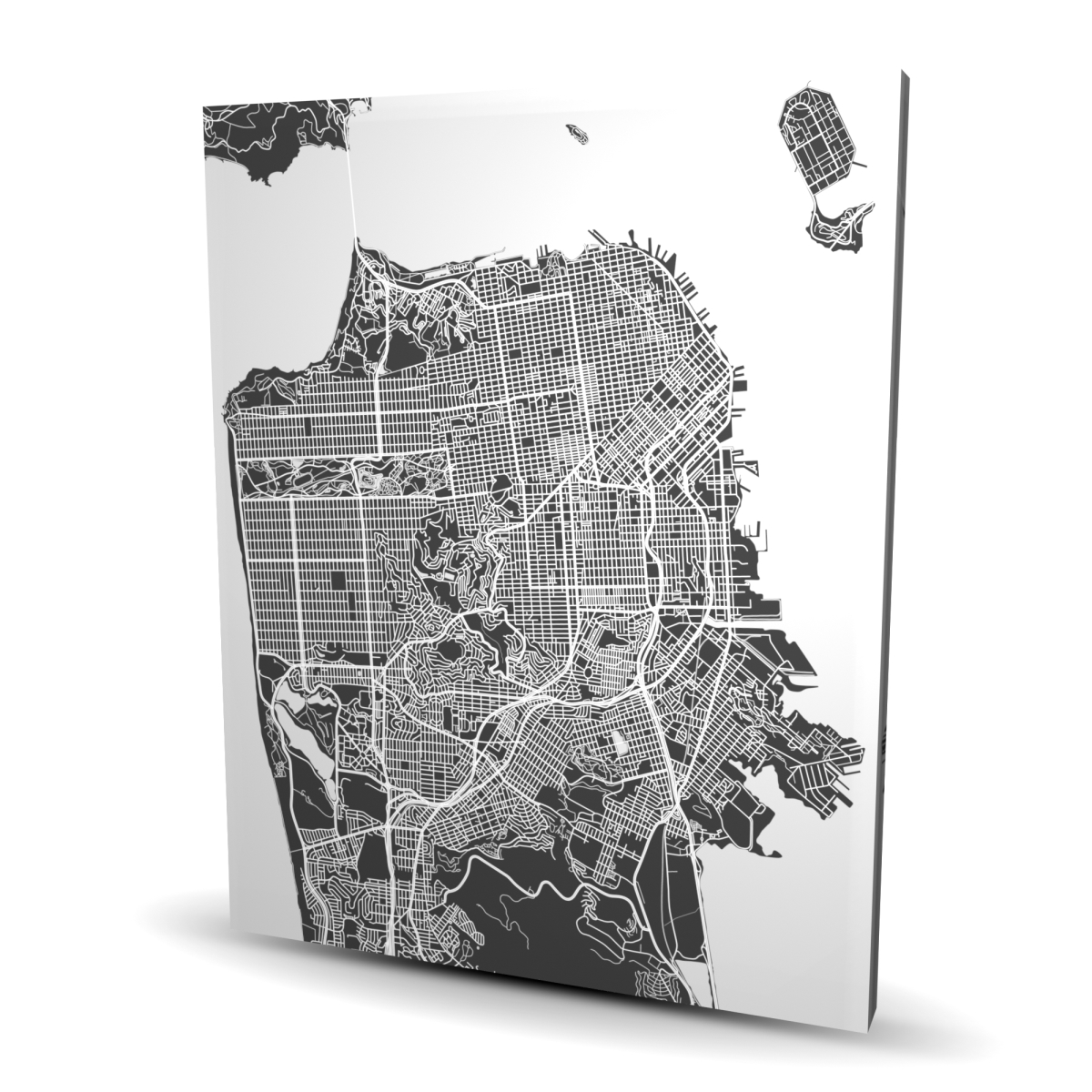 C1RC4860ETIIGQ 48 x 60 in. San Francisco City Plan - Shapes Man Cave Canvas Decor