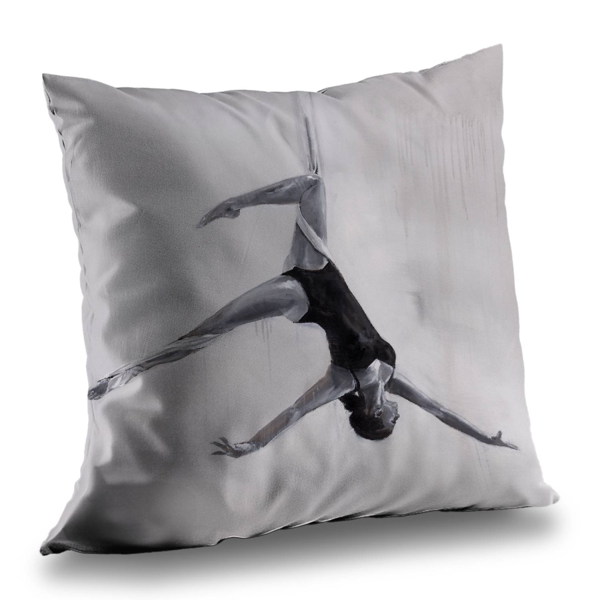 C1PT1414PK08SO 14 x 14 in. Dancer on Aerial Silks Throw Pillow - Black & White Decor