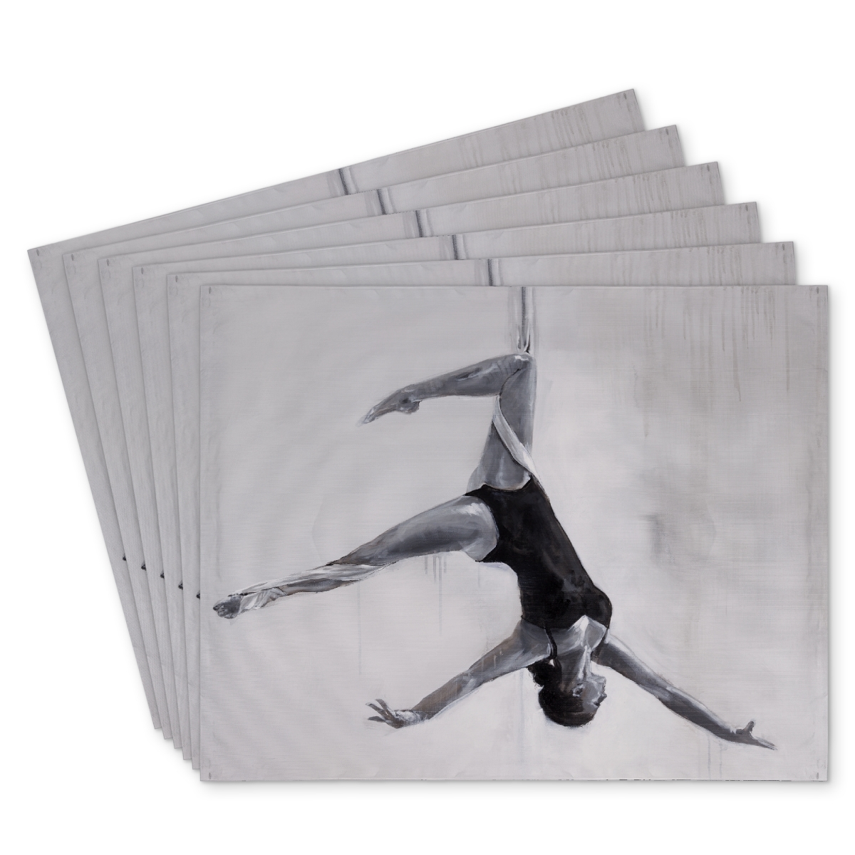 Picture of Begin Home Decor C6PP1418K60UZH 14 x 18 in. Dancer on Aerial Silks Polyester Placemat - Home Decor - Set of 6