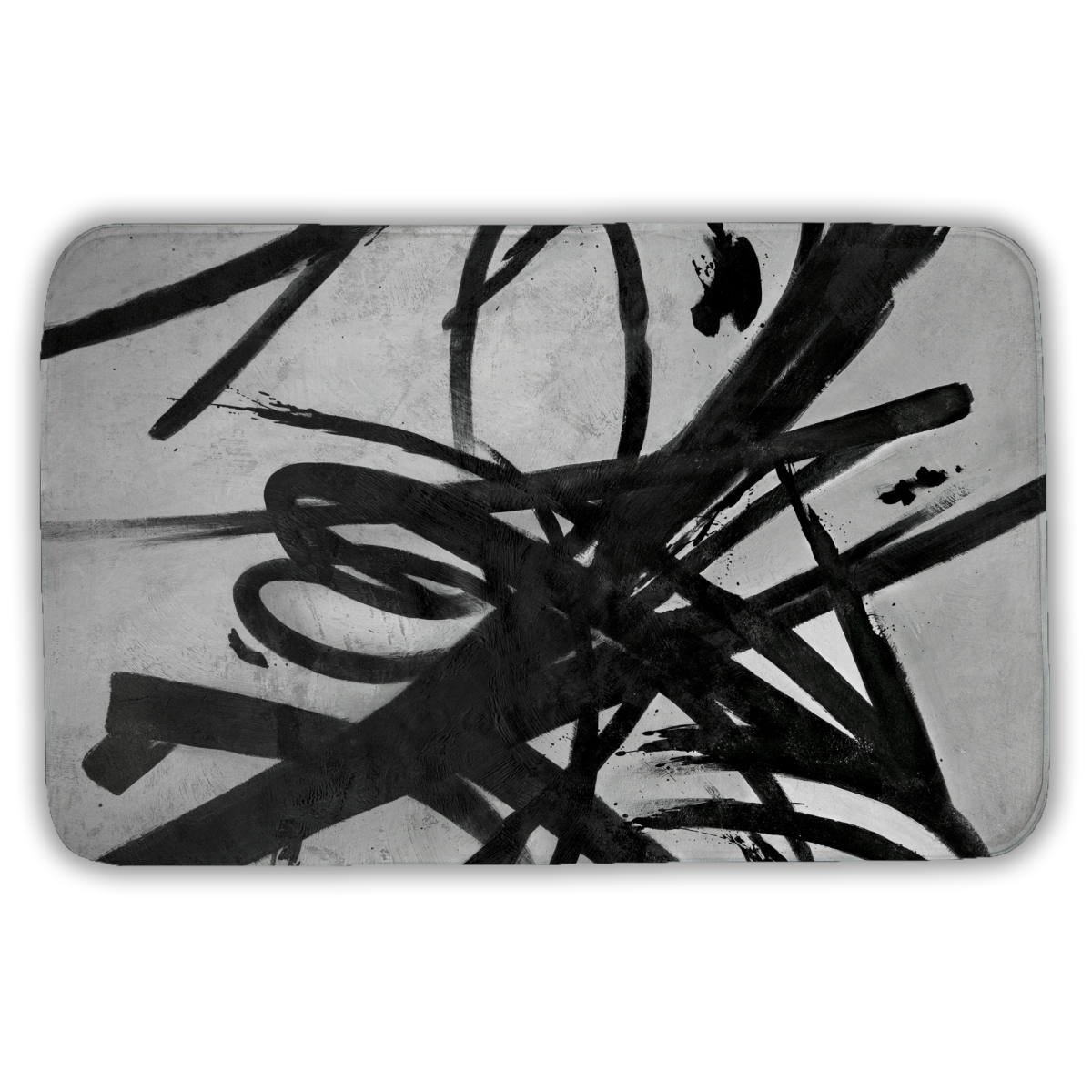 C1BM2134M6C0F9 21 x 34 in. Circular Strokes Black Office Bath Mat - Home Decor Essentials