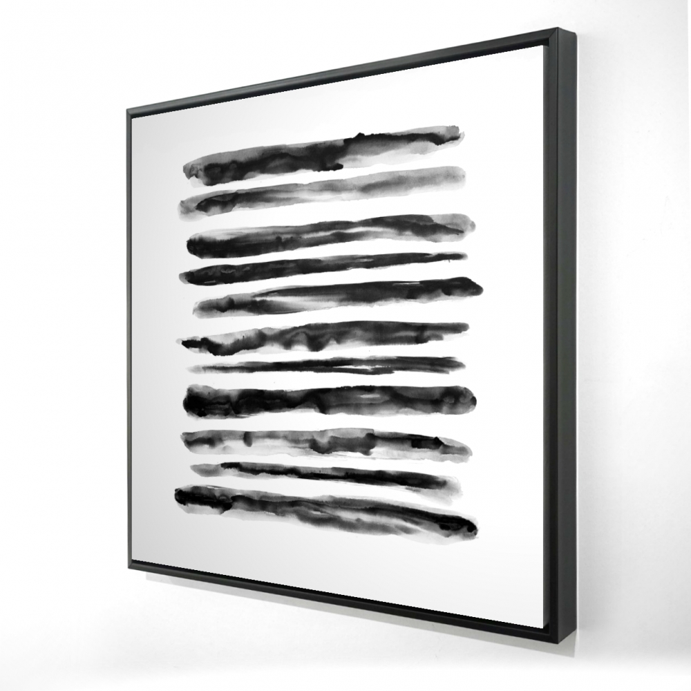 2081-3636-AB109 36 x 36 in. Hatching - Shapes Black Framed Canvas for Home Decor