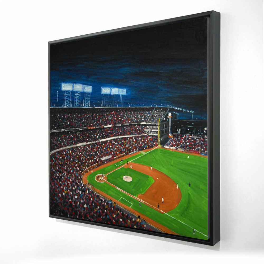 2081-3636-SP65 36 x 36 in. Baseball Game Man Cave Green Framed Canvas Home Decor