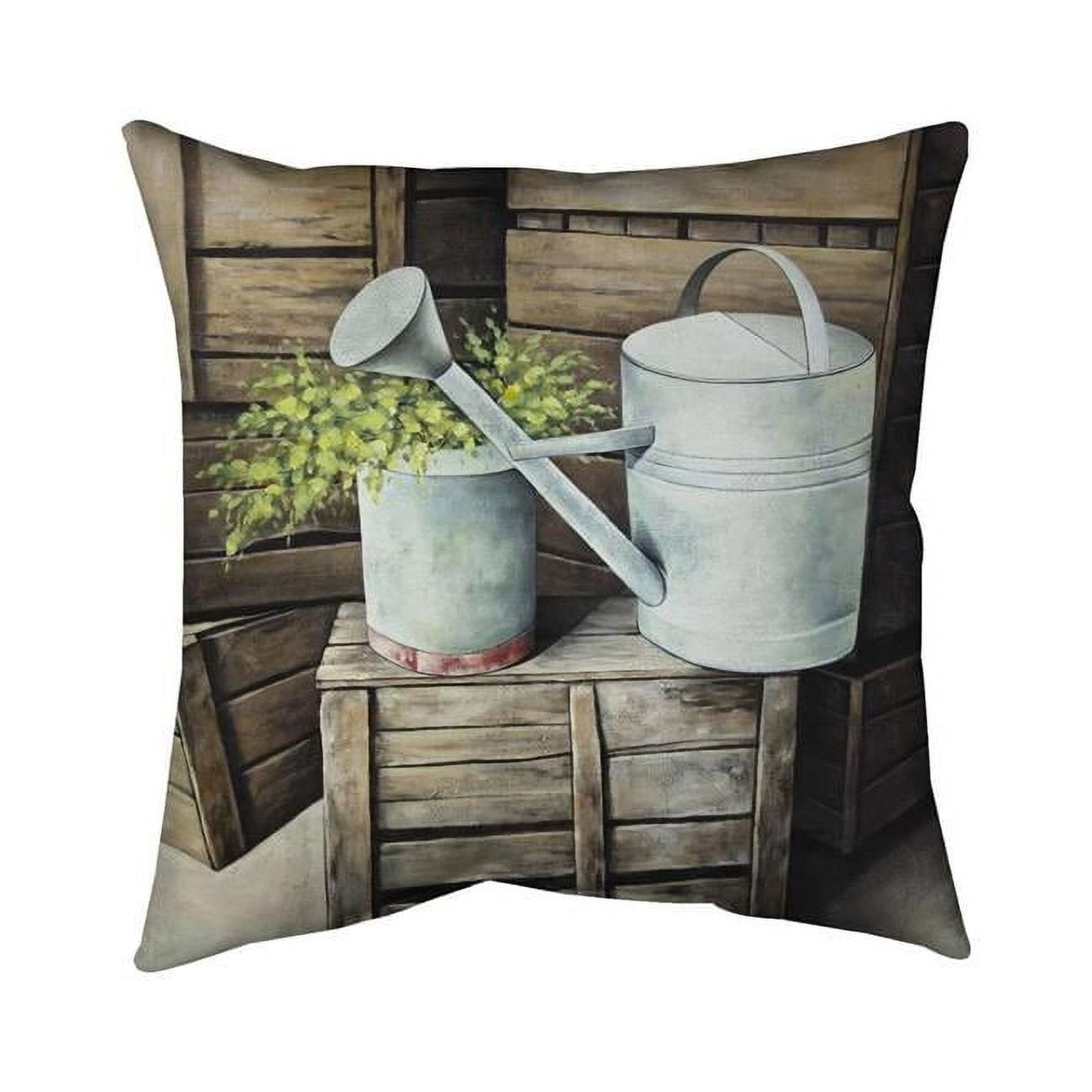 20 x 20 in. Vintage Watering Can-Double Sided Print Indoor Pillow
