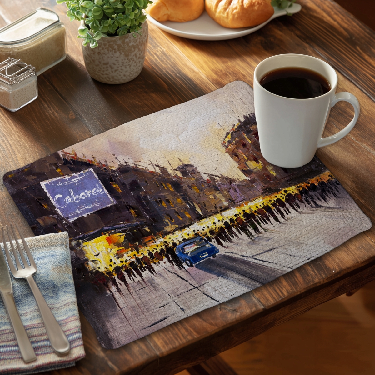 Picture of Begin Home Decor C4BP1418MAE1GR 14 x 18 in. Ready for the Show - Braided Polyester Placemat for Home Decor - Set of 4