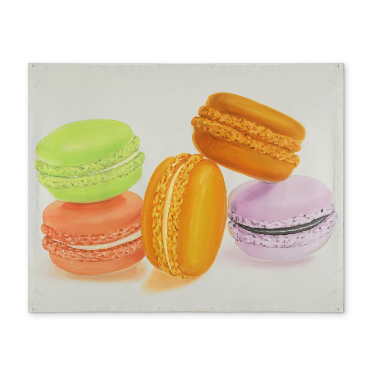 Picture of Begin Home Decor CPPM1418IVD17C 14 x 18 in. Small Bites of Macaroons Placemat - Orange Gastronomy Decor