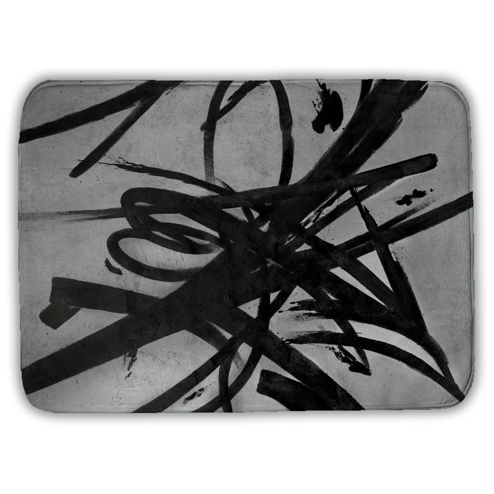 5930-2417-AB116 17 x 24 in. Circular Strokes Abstract Minimalist Bath Mat - Home Decor