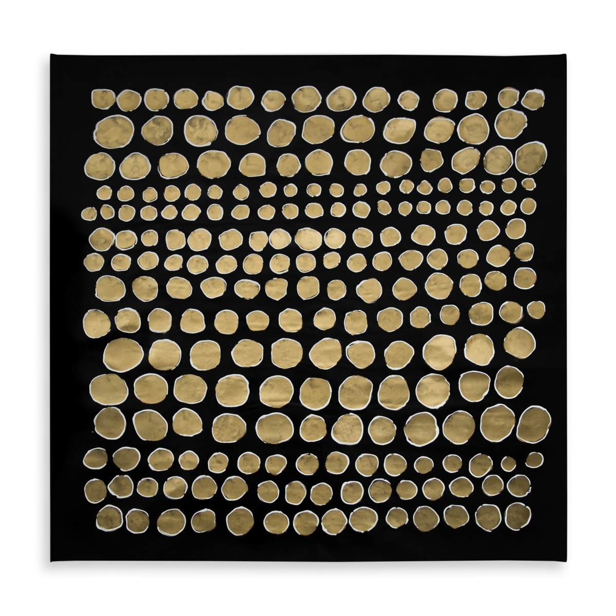 Picture of Begin Home Decor C1TC5858HM0RRB 58 x 58 in. Minimalist Dots on Gold Tablecloth - Indoor & Outdoor Home Decor