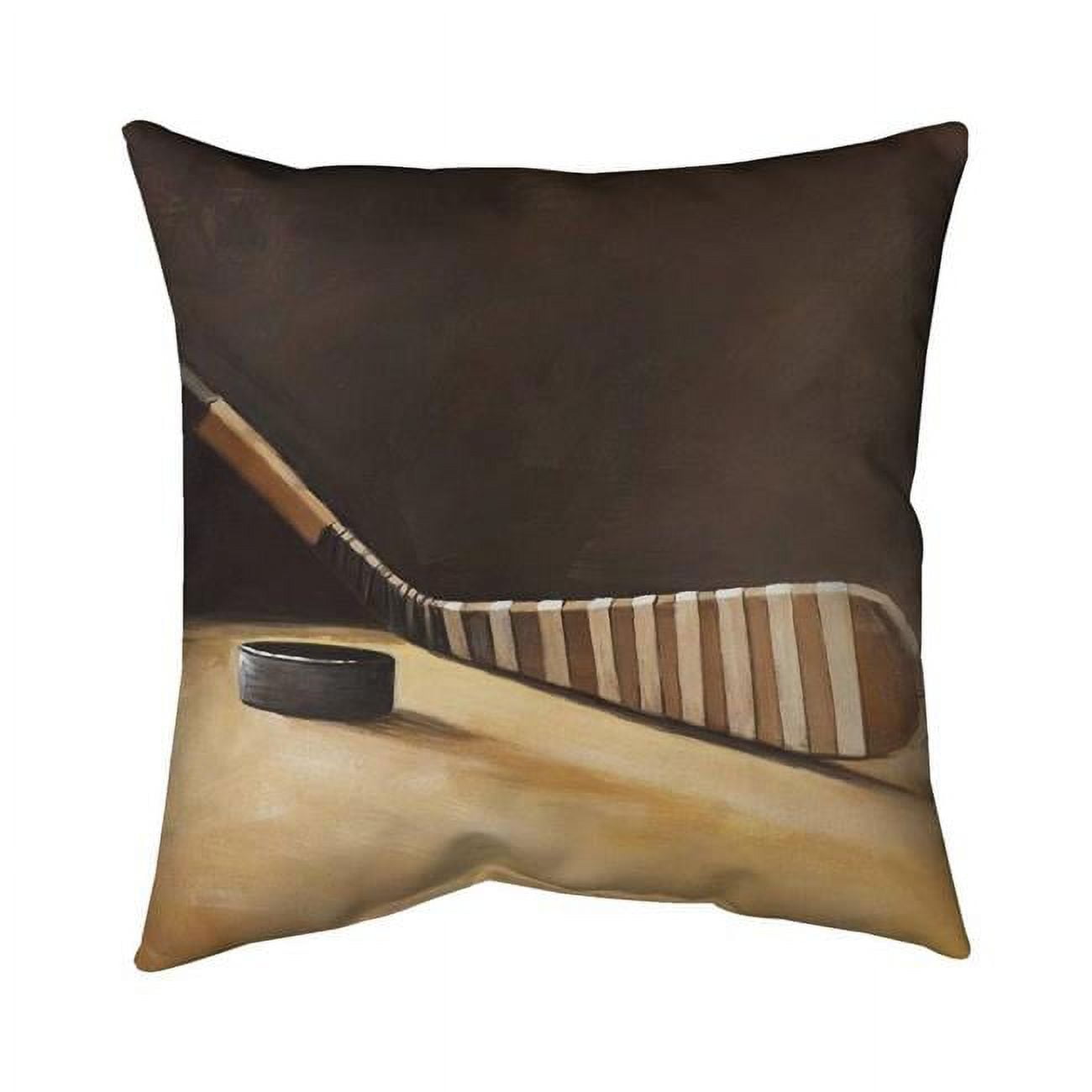 20 x 20 in. Stick & Hockey Puck-Double Sided Print Indoor Pillow