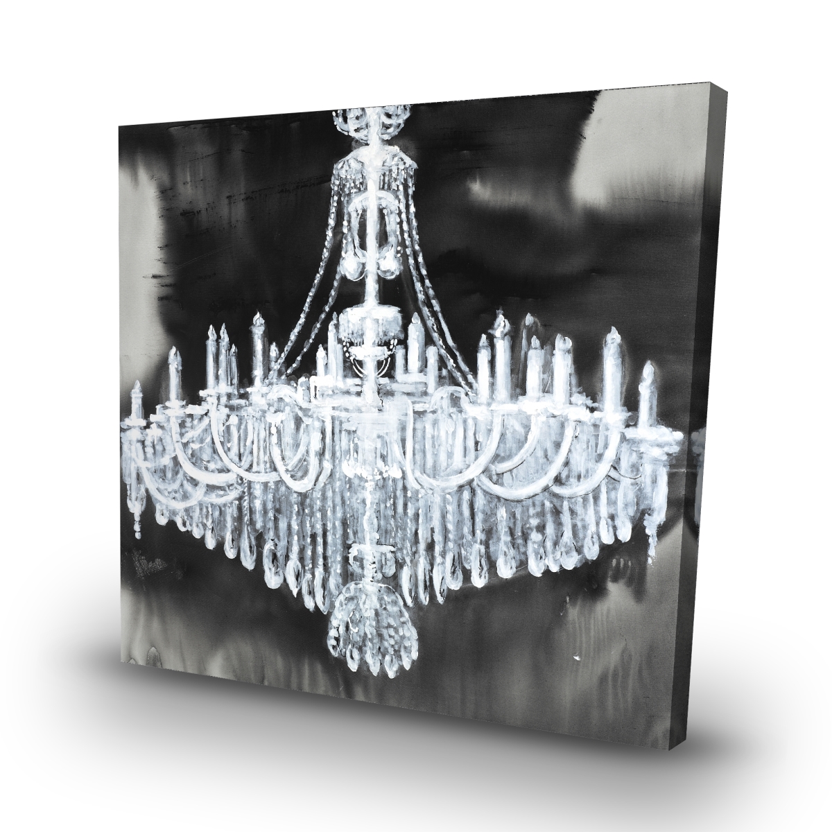 C1RC32326B7QMB 32 x 32 in. Glam Chandelier Still Life Office Canvas for Home Decor