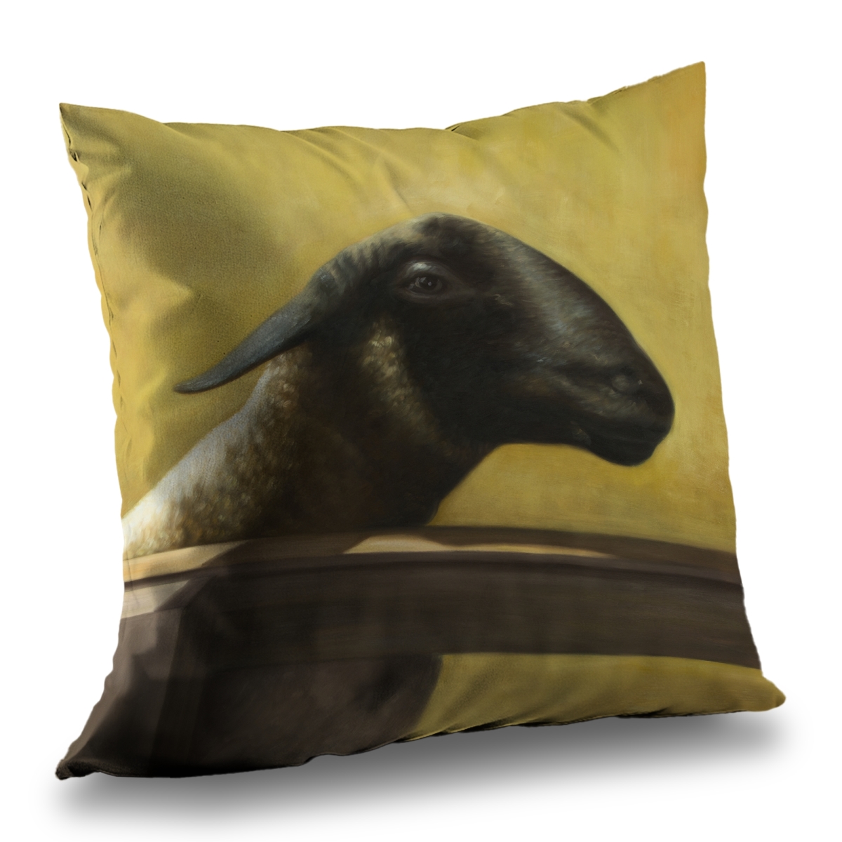C1PT1414T49YZS 14 x 14 in. Young Ram Poly Twill Throw Pillow - Stylish Home Decor Insert