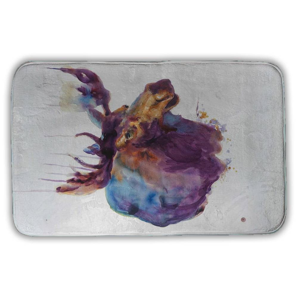5930-3421-AN254 21 x 34 in. Abstract Moose - Contemporary Bath Mat for Man Cave Decor