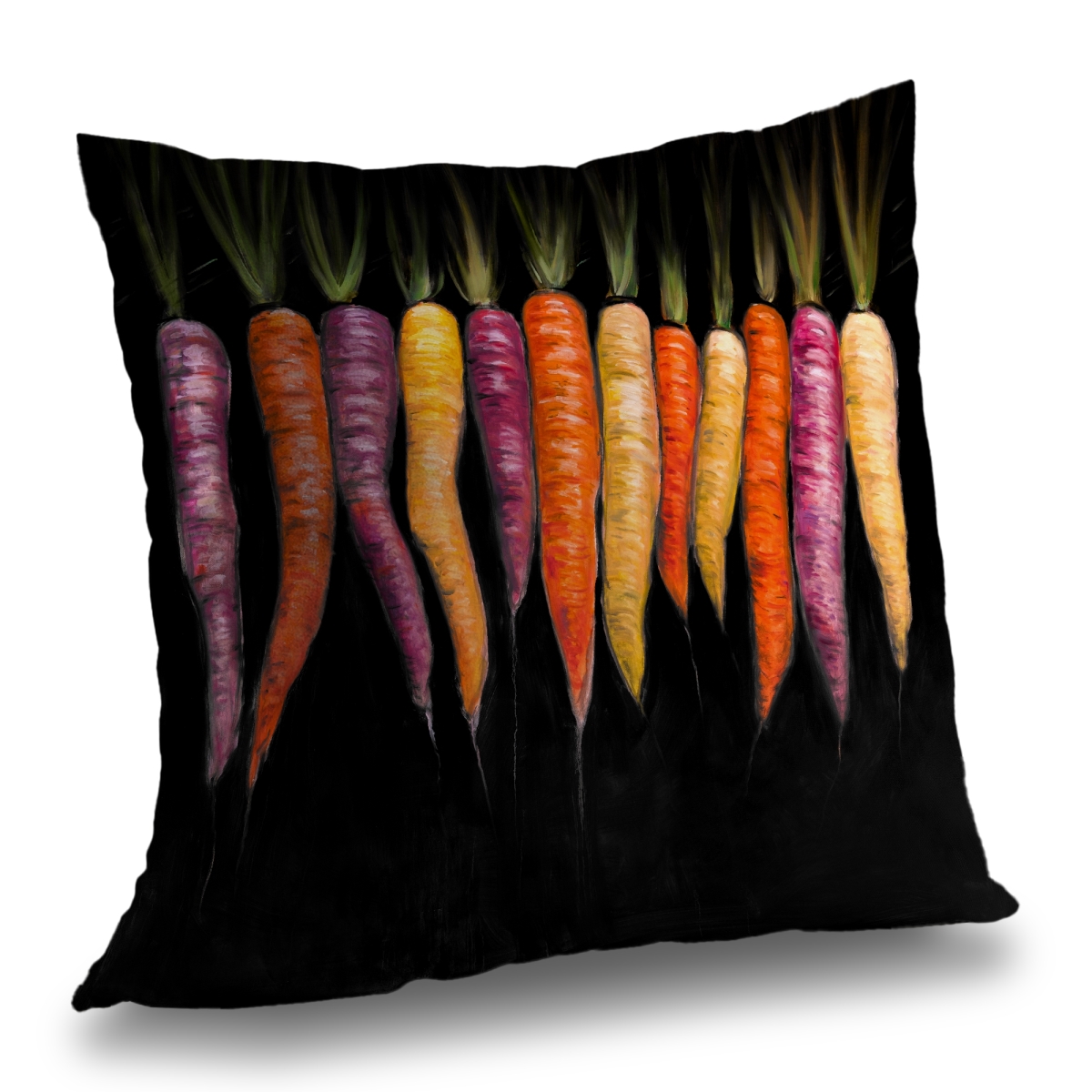 C1PC14145HMMBU 14 x 14 in. Carrots Varieties - Farmhouse Still Life Poly Twill Throw