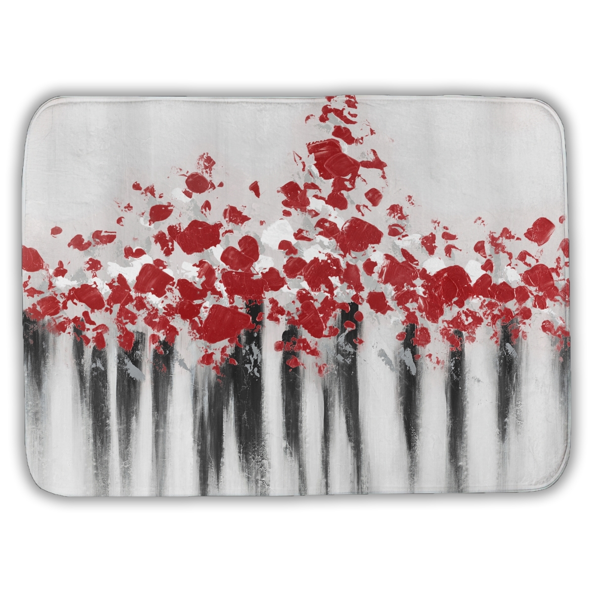 C1BM17246PG794 17 x 24 in. Falling Red Dot Gray Living Room Bath Mat for Home Decor